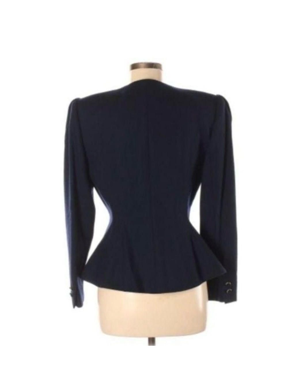 Kasper Wool Button Up Cinch Waist Blazer Navy Size Medium (6/8) - Picture 3 of 10